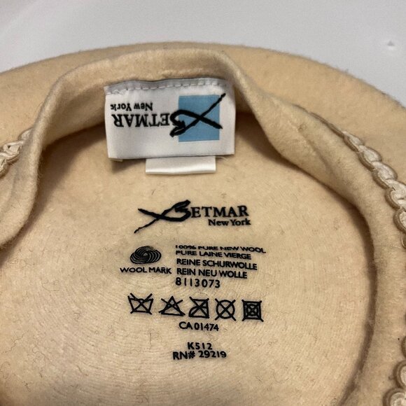 Betmar New York Cream colored embellished beret - Picture 4 of 6